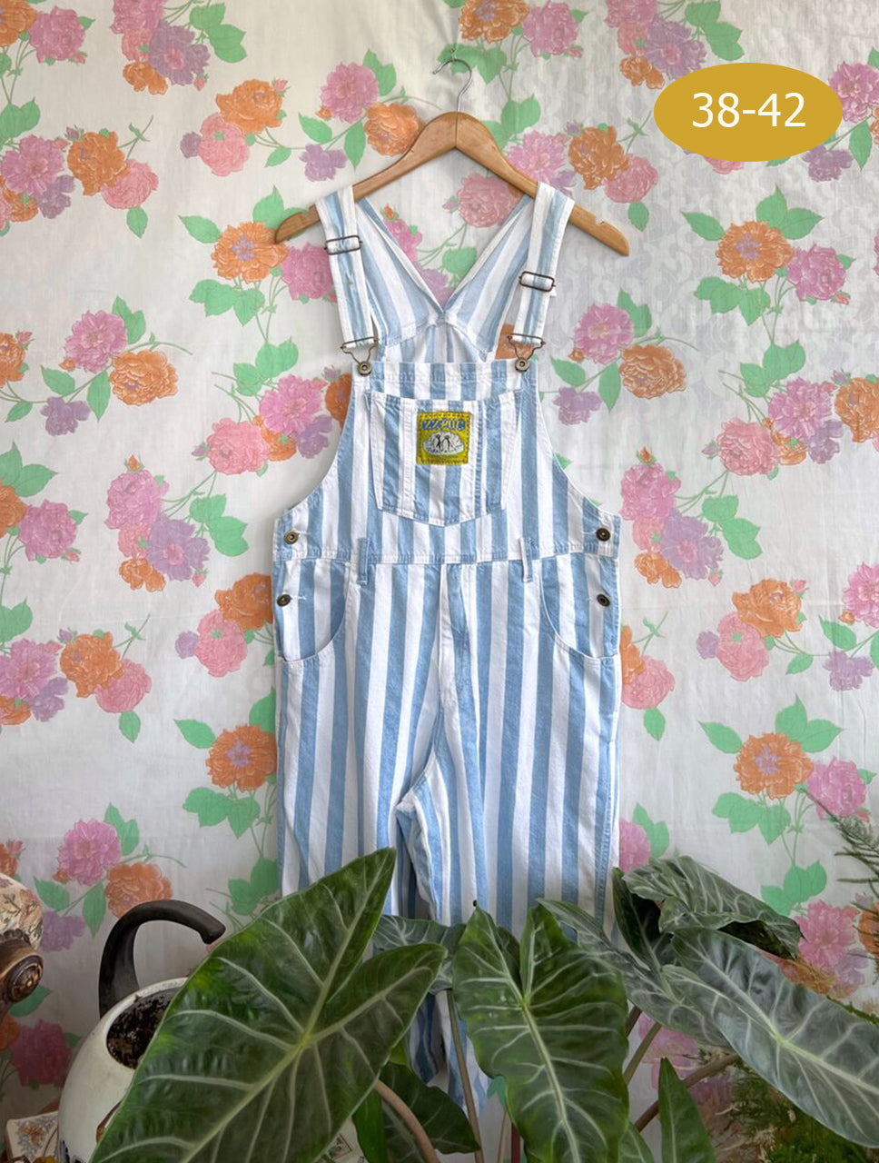 Vintage Striped Patch Jumpsuit