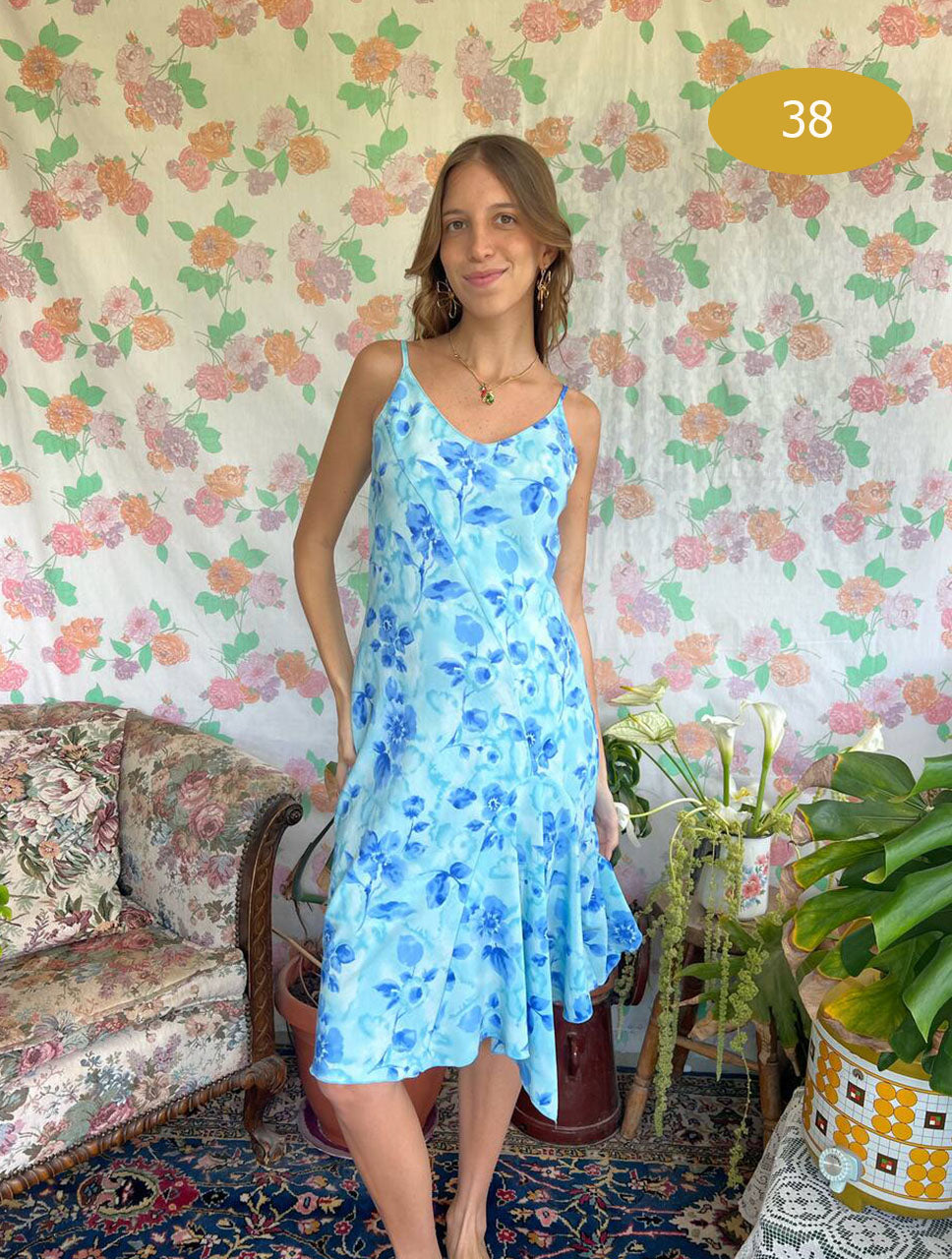 90's Blue Dreamy Slip Dress