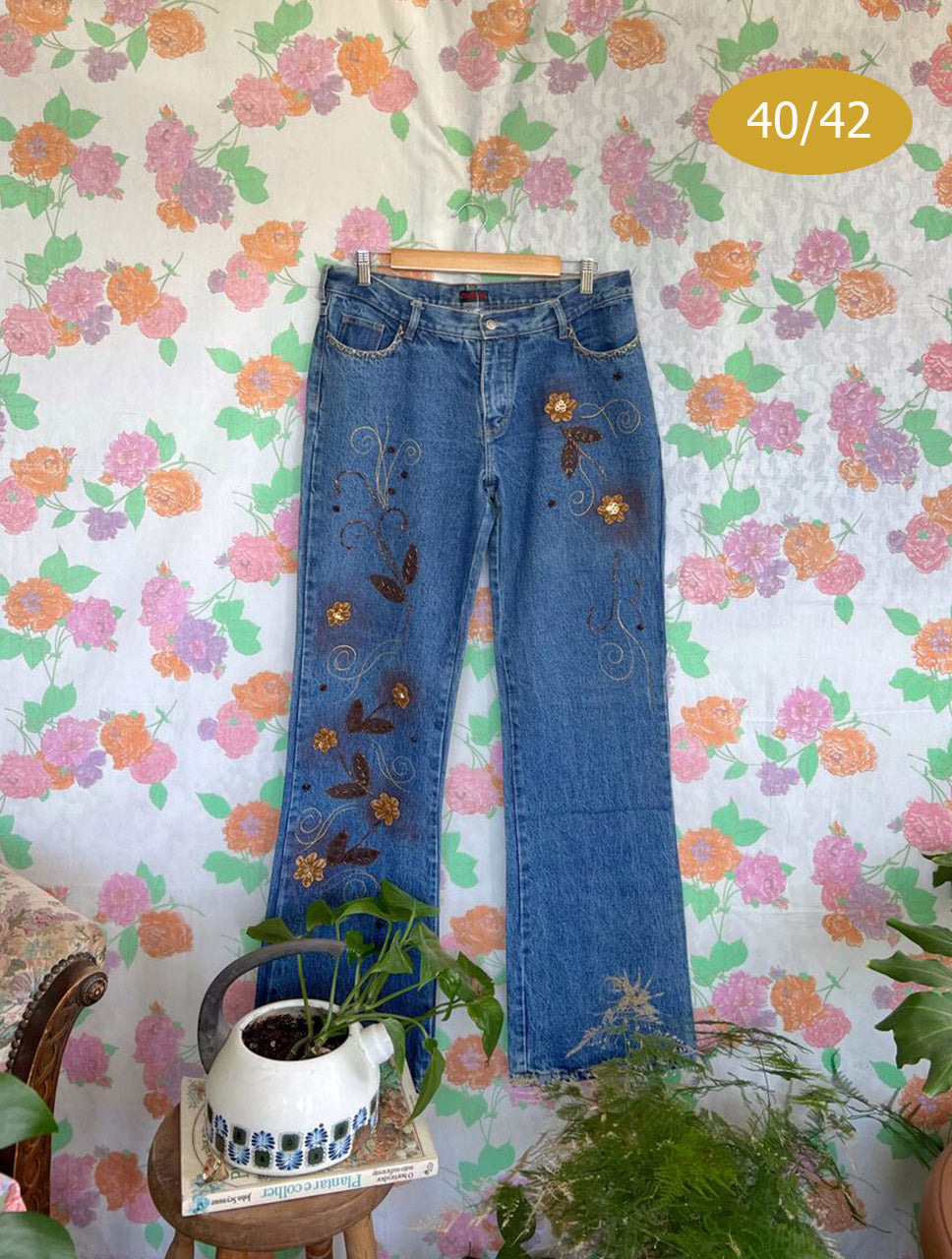 90's Denim Bell Bottom Pants