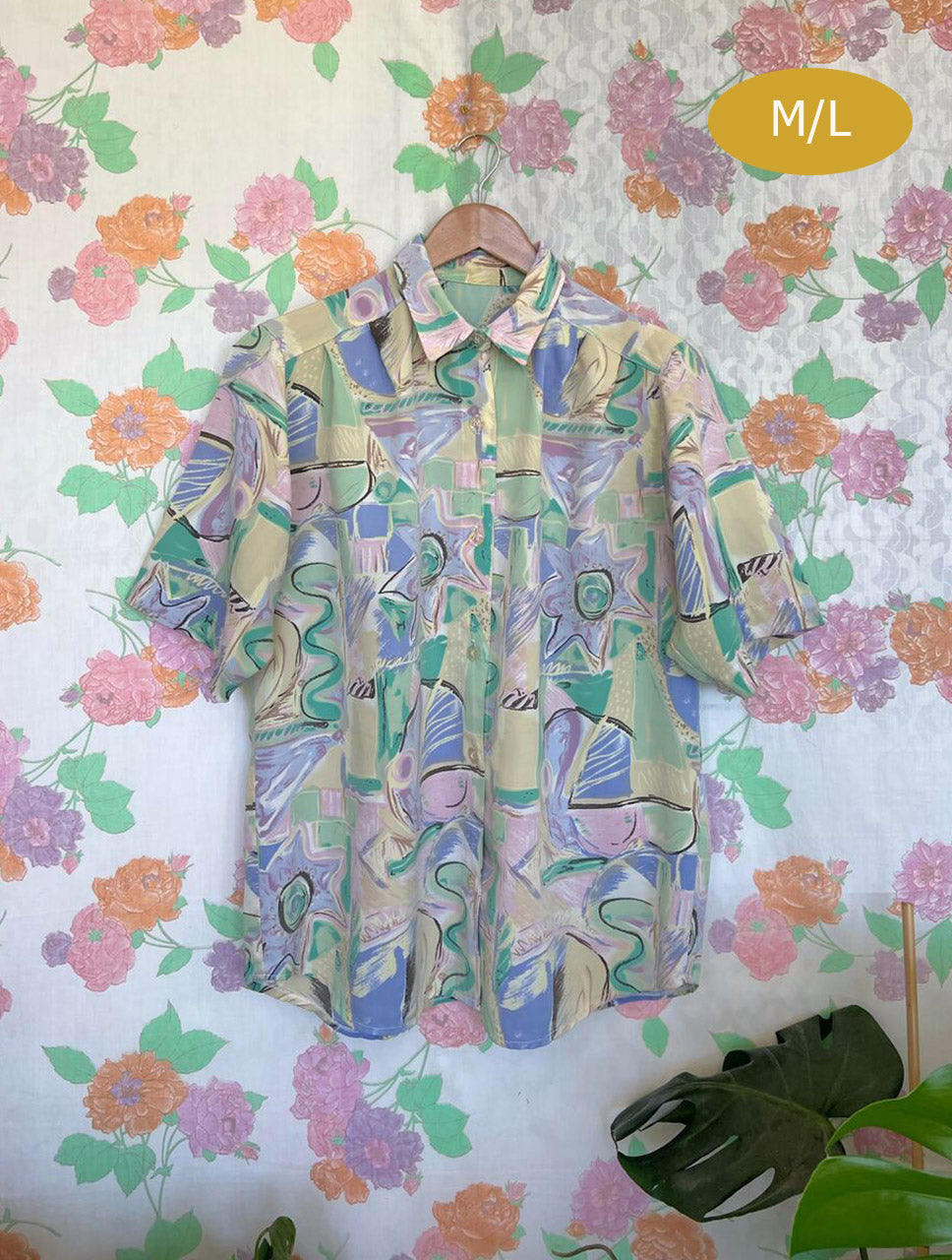 80's Geometric Pastel Shirt