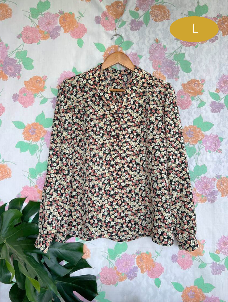 80's Long Sleeve Floral Shirt