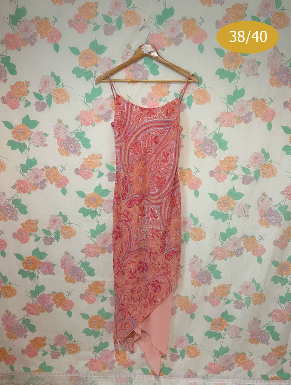 90's Pink Paisley Slip Dress