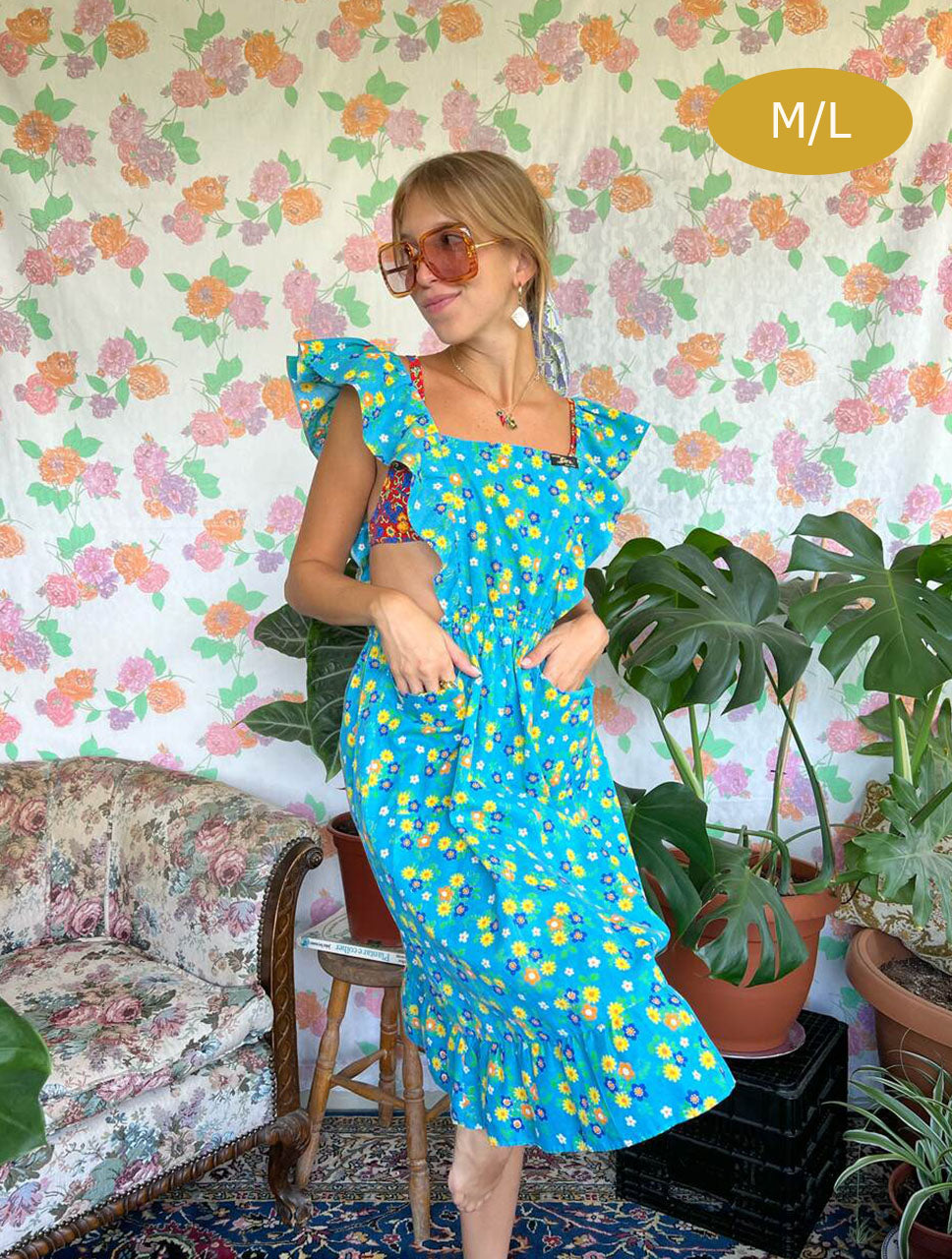 Cotton Flower Vintage Opened Dress