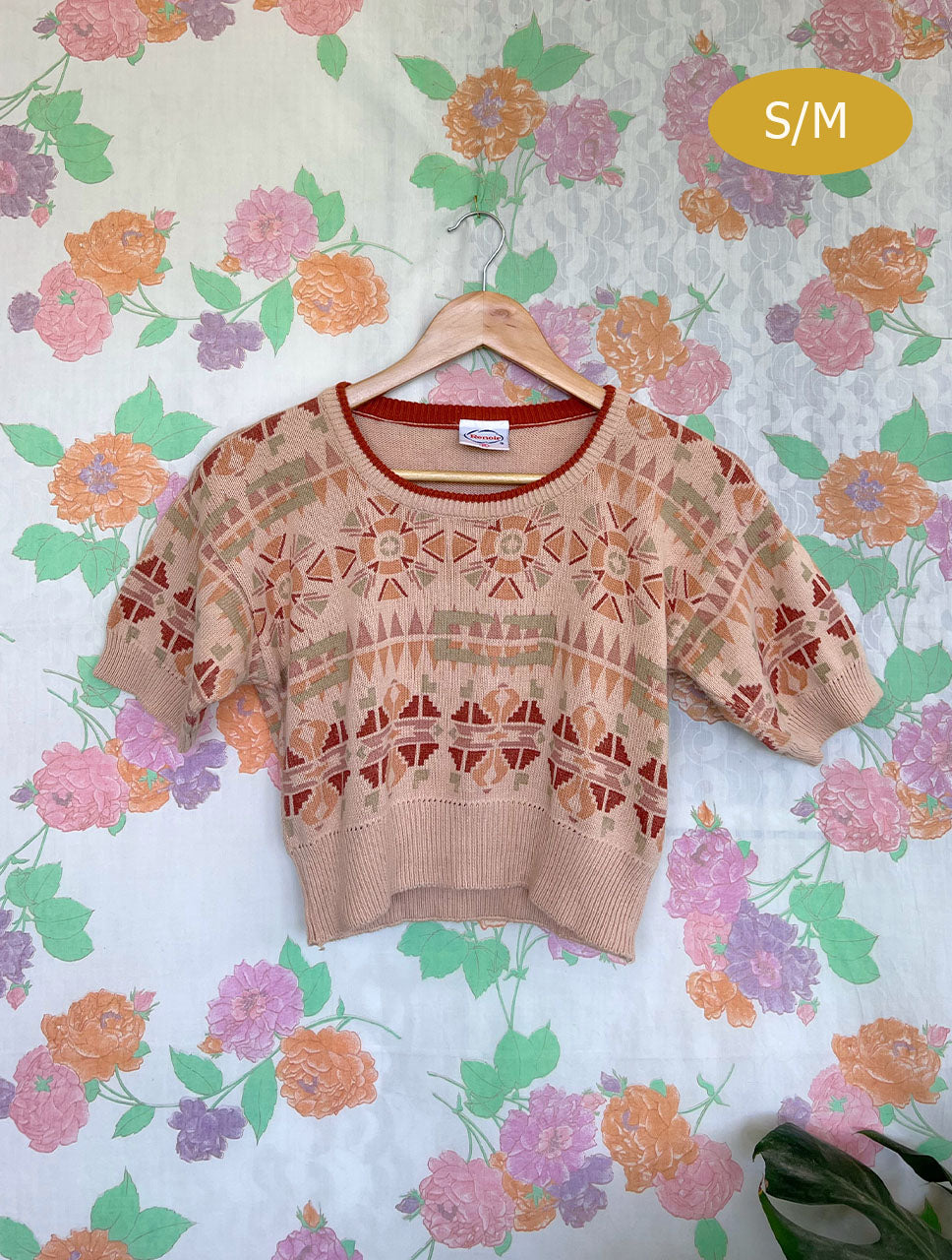 Vintage Ethnic Printed Cropped Top