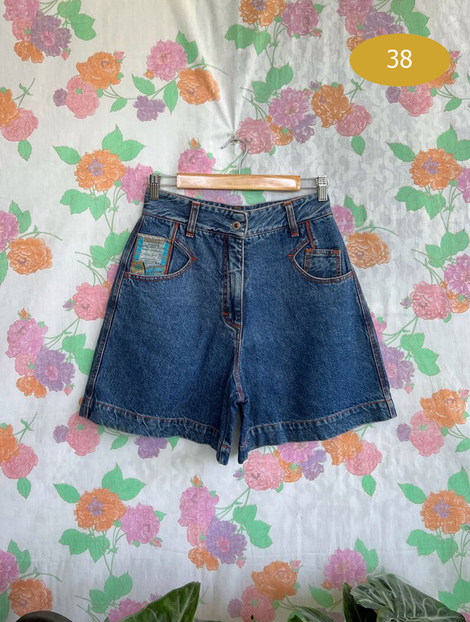 90's Patch Denim Shorts
