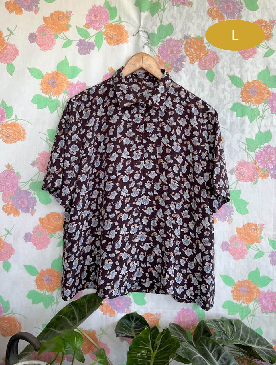 Vintage Printed Flower Shirt