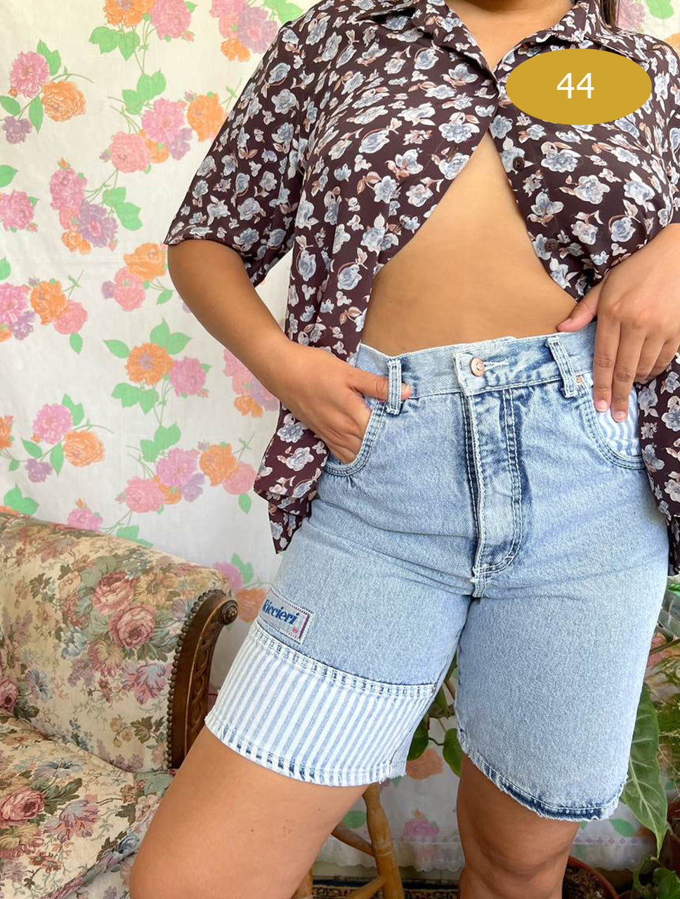 Vintage Denim Detailed Bermuda