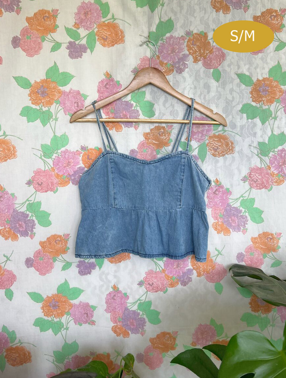 90's Denim Sleeveless Cropped Top