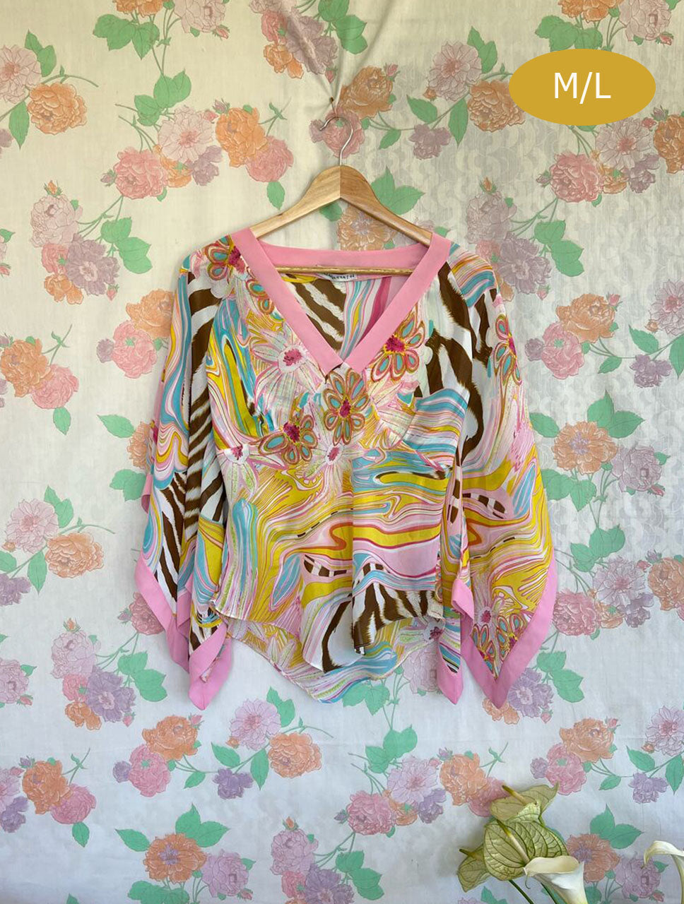 00's Fun Printed Blouse