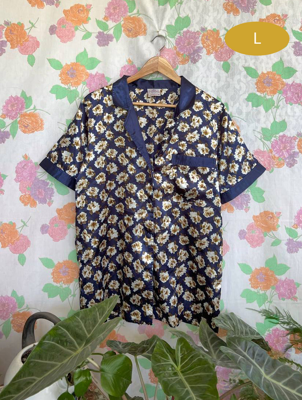 Flowery Pijama-Style Button Shirt