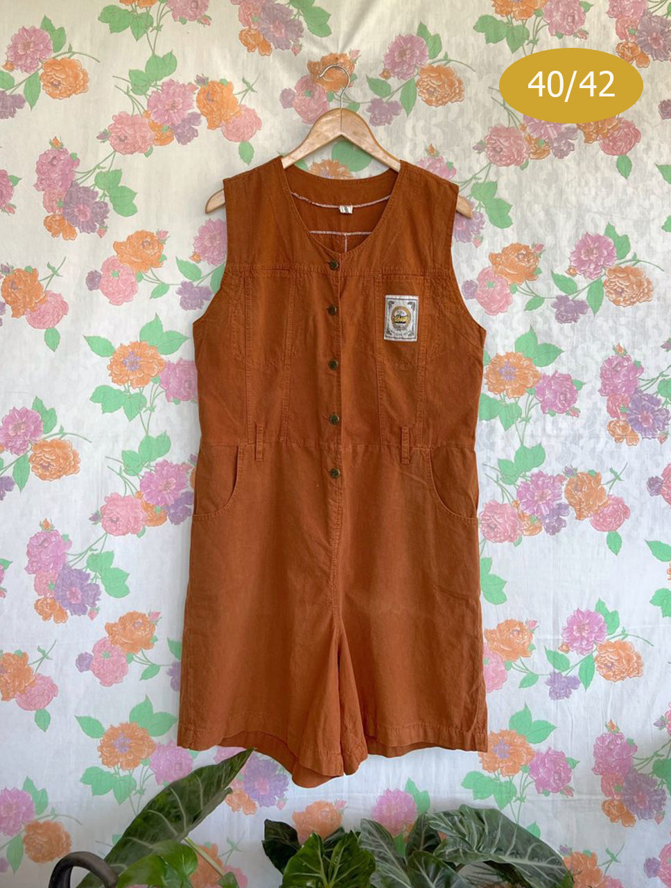 Caramel Vintage Cotton Jumpsuit