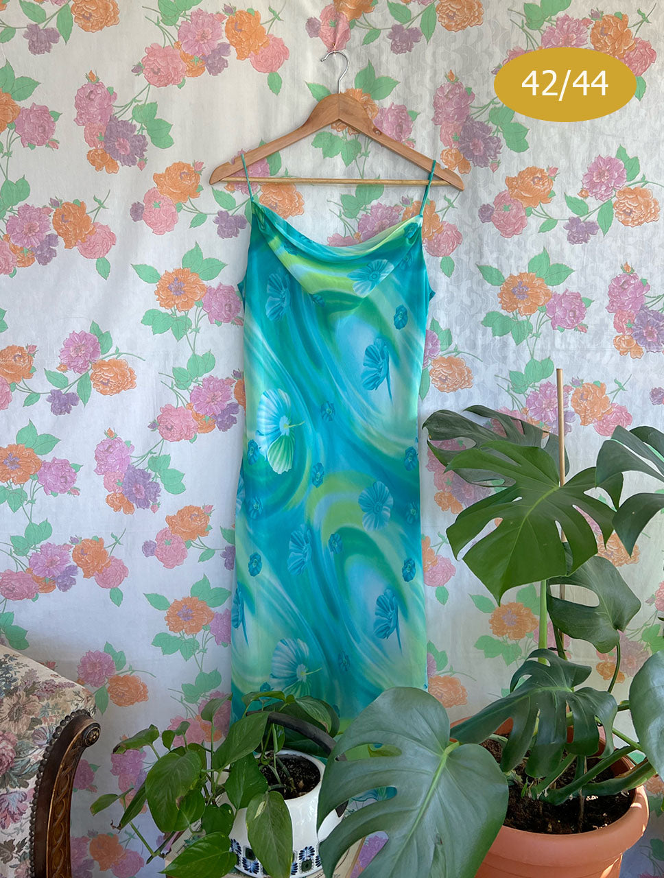 90's Tourquise Slip Dress