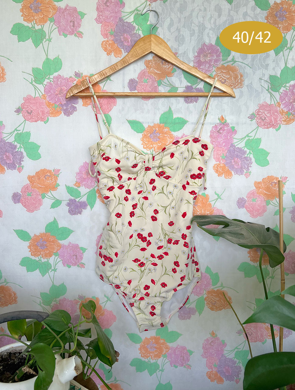 80's Flower Swimsuit