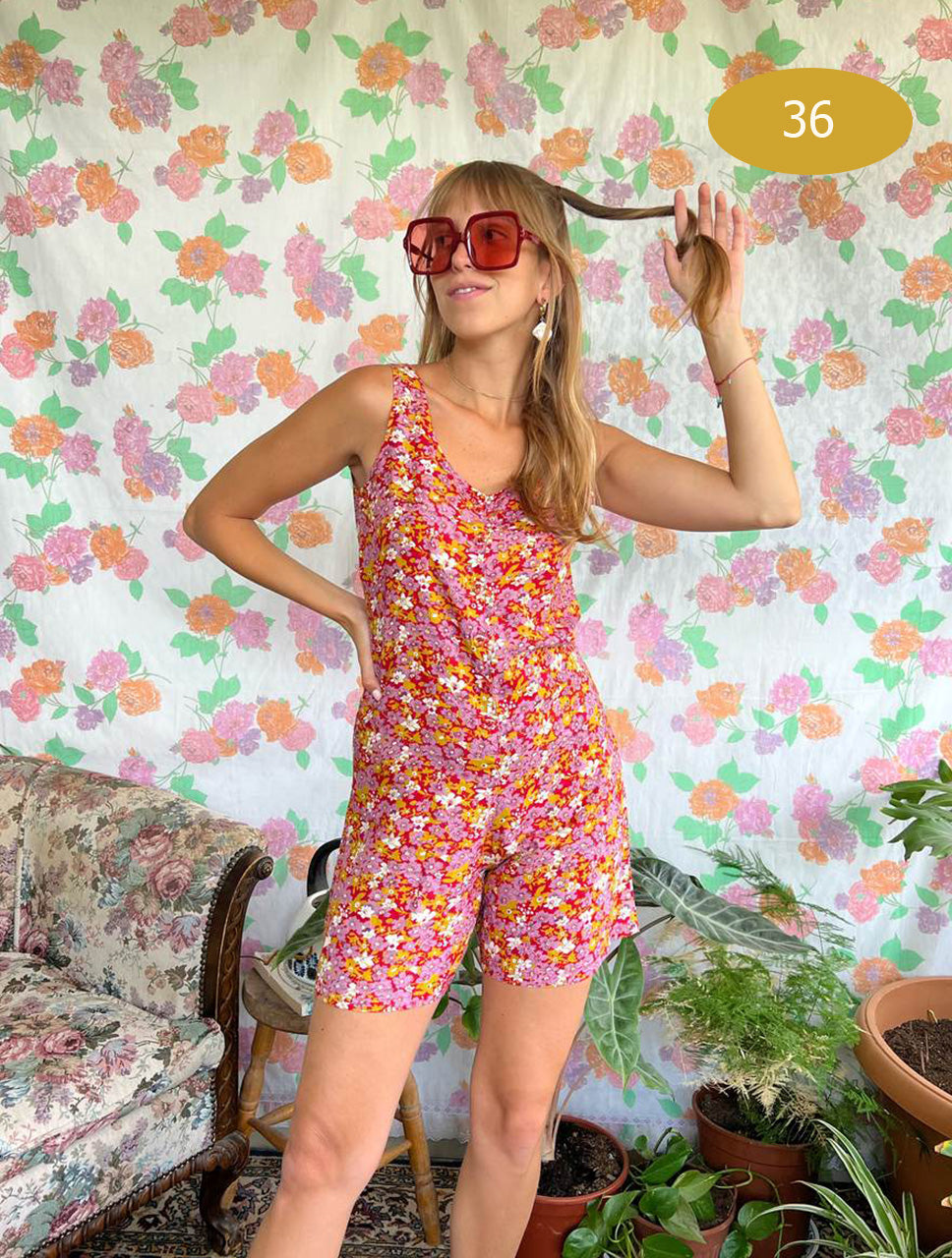 Flowery Vintage Viscose Jumpsuit