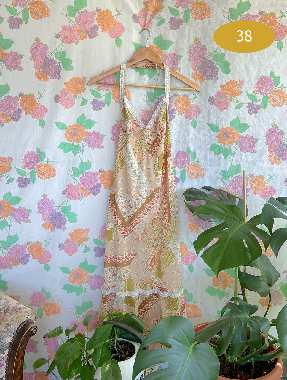 90's Boho Printed Dress
