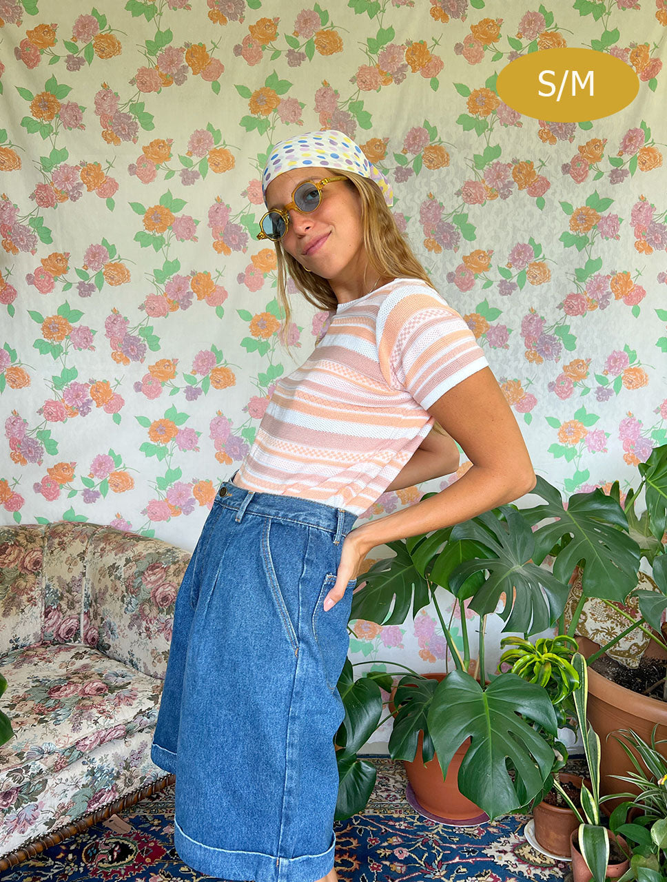 90's Striped Tricot Top