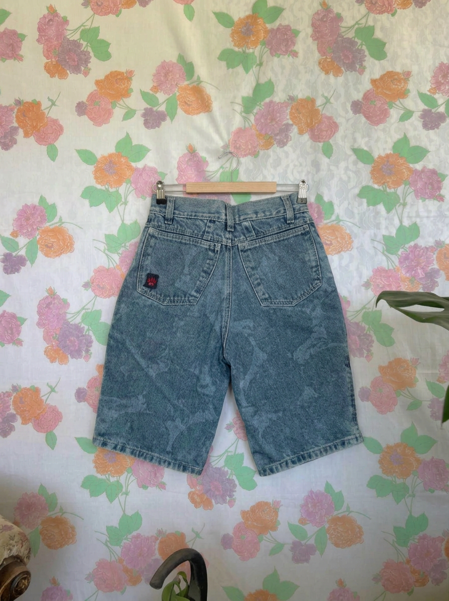 90's Printed Denim Bermuda