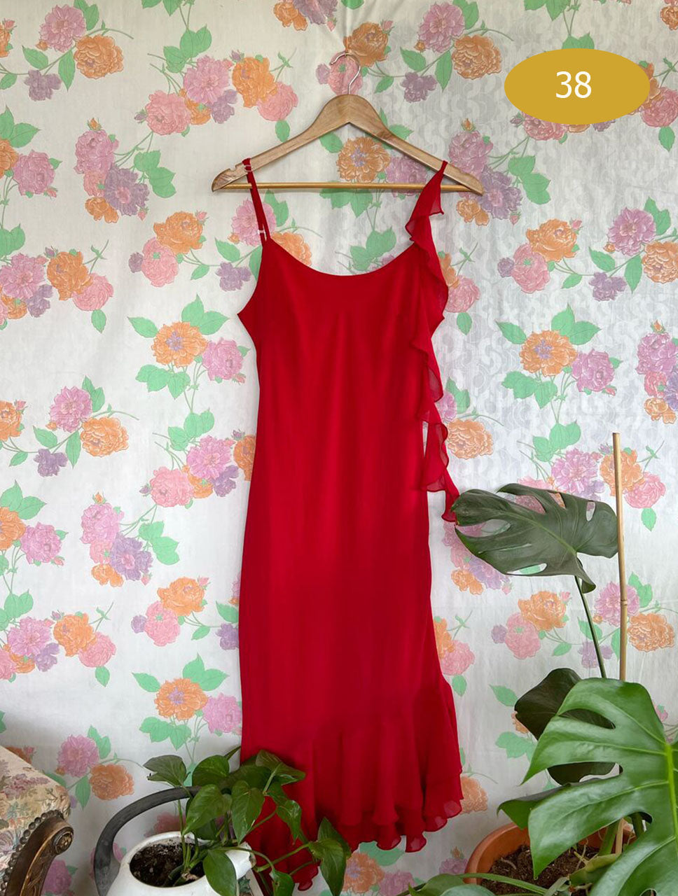 90's Assimetric Red Dress