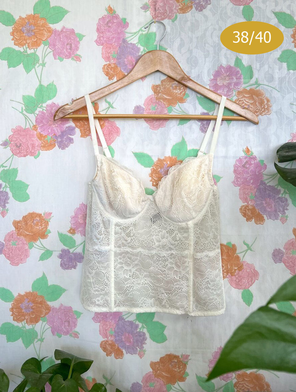 Vintage Off White Lace Bustier/Corset Top