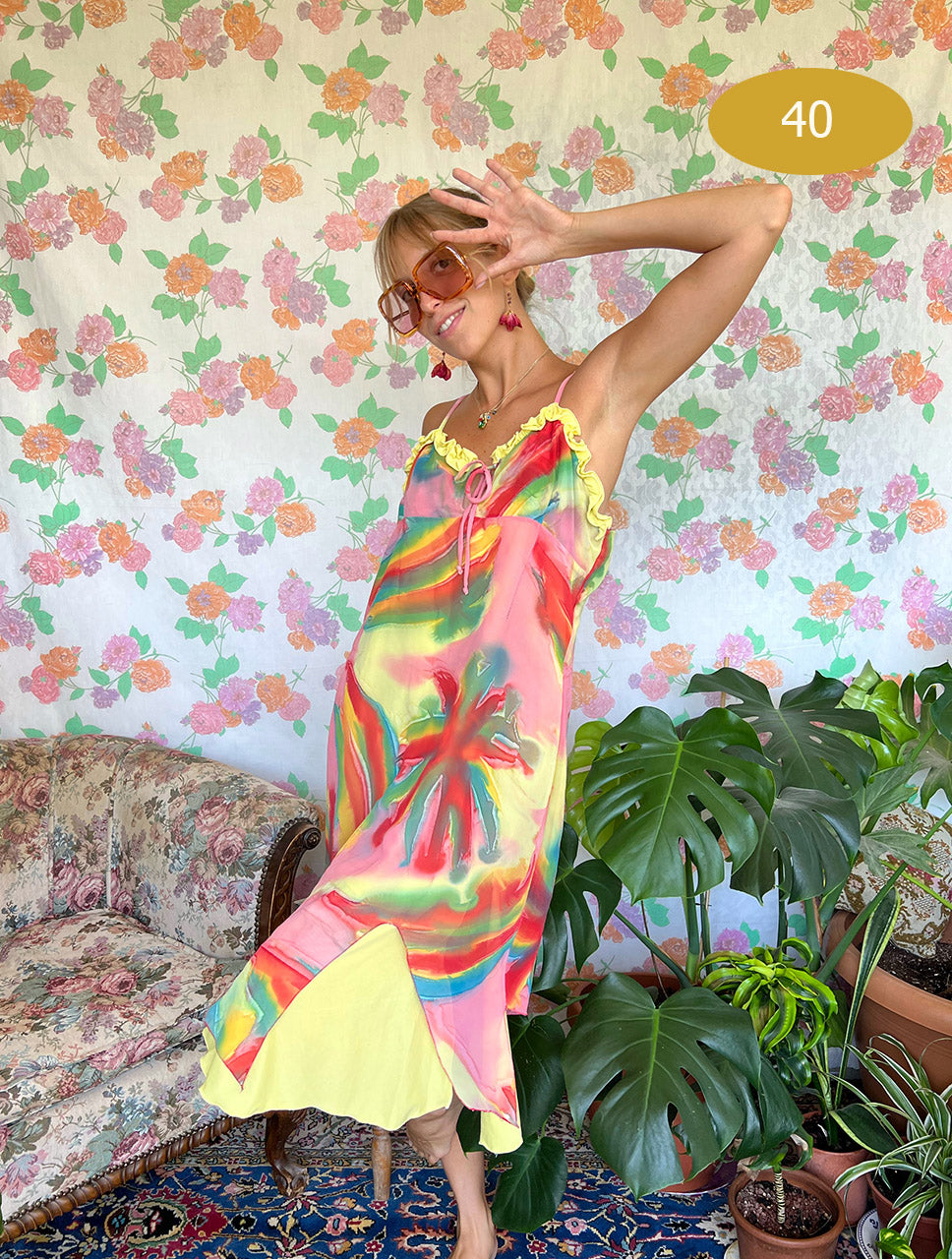 90's Special Detailed Slip Dress