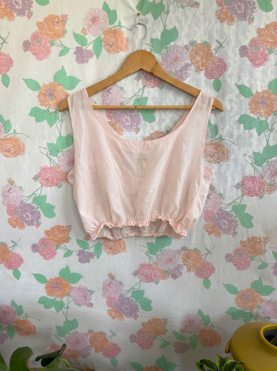90's Baby Pink Embroidered Top