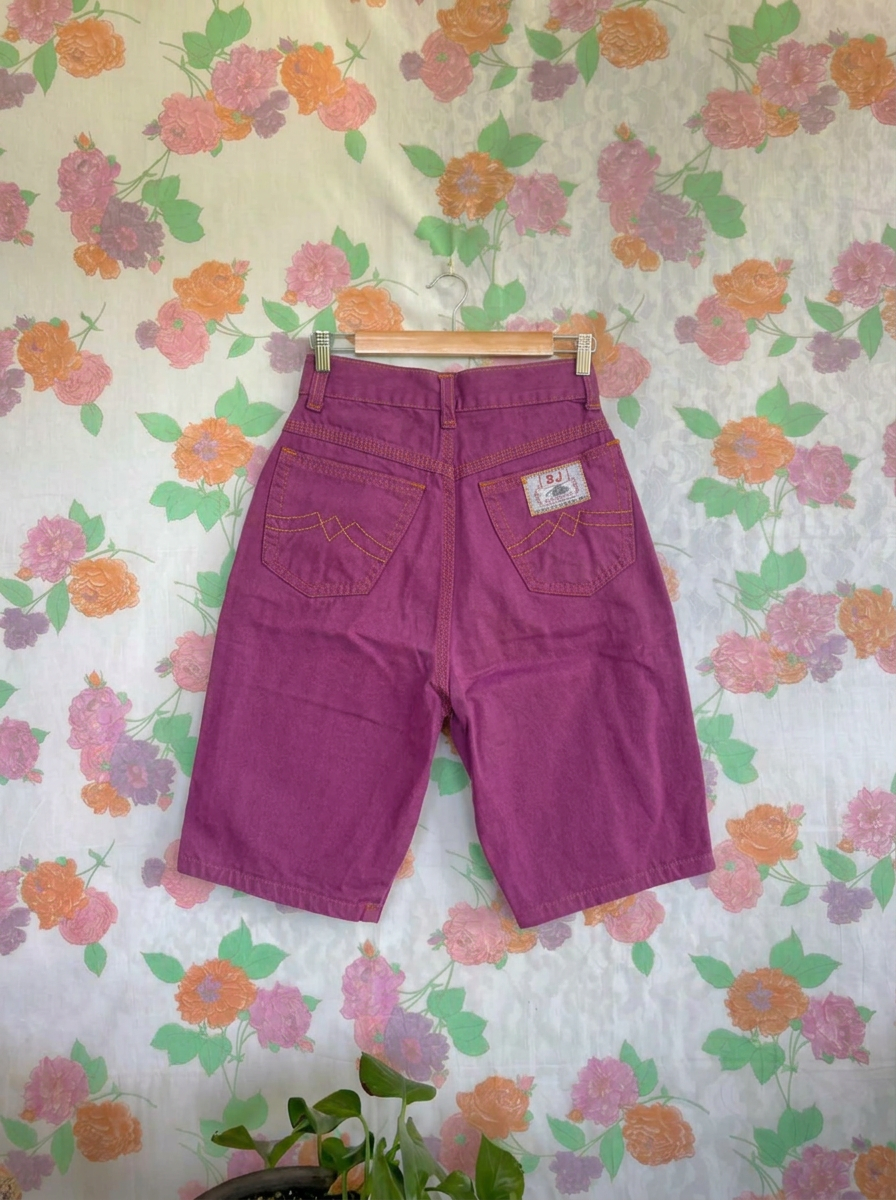 Unique 90's Purple Patch Denim Bermuda