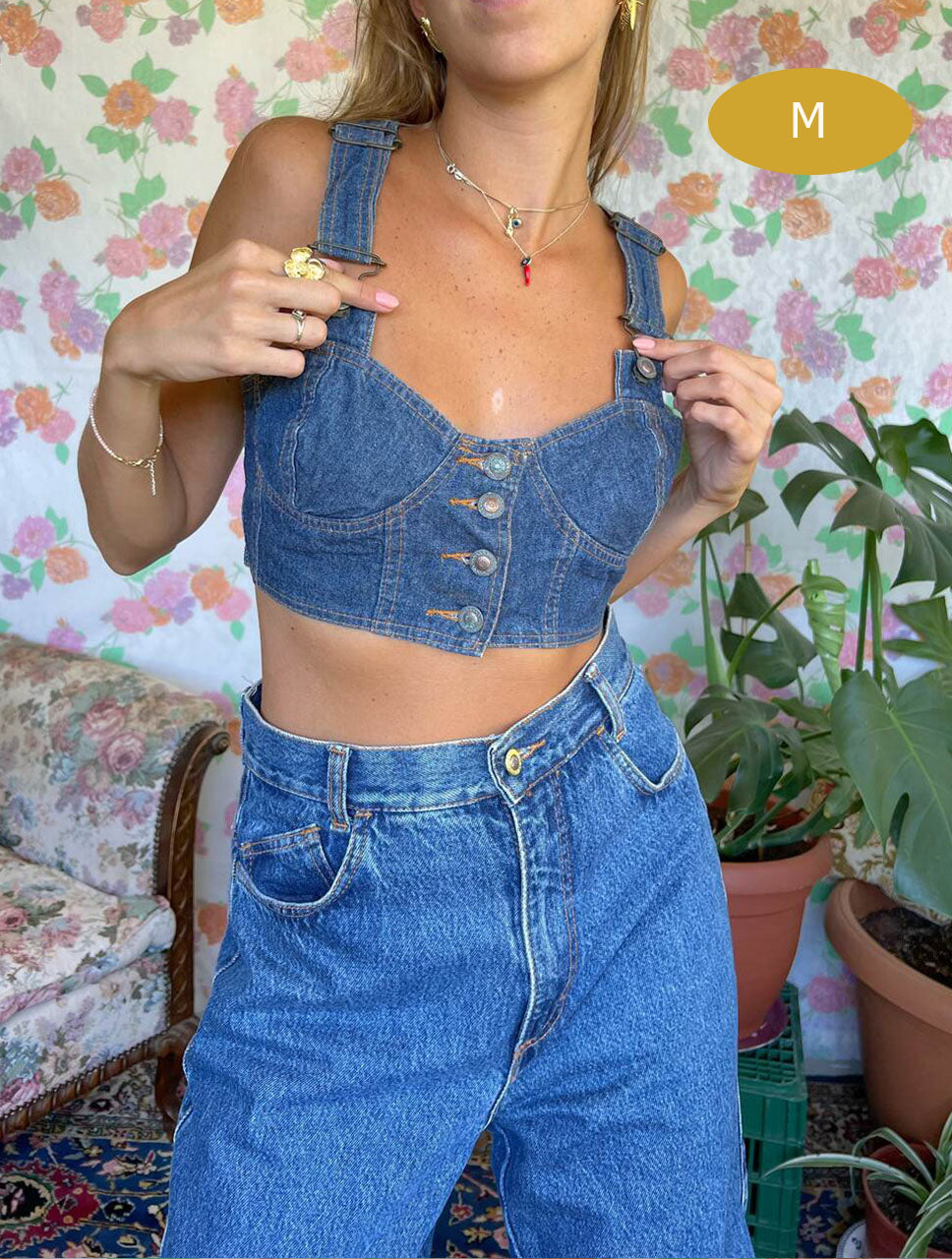 90's Cropped Denim Top