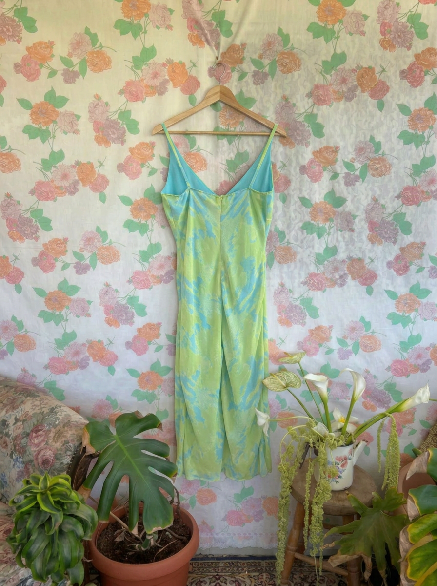90's Green Dyed Slip Dress