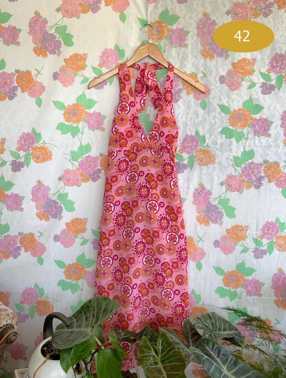 90's Pink Pattern Dress