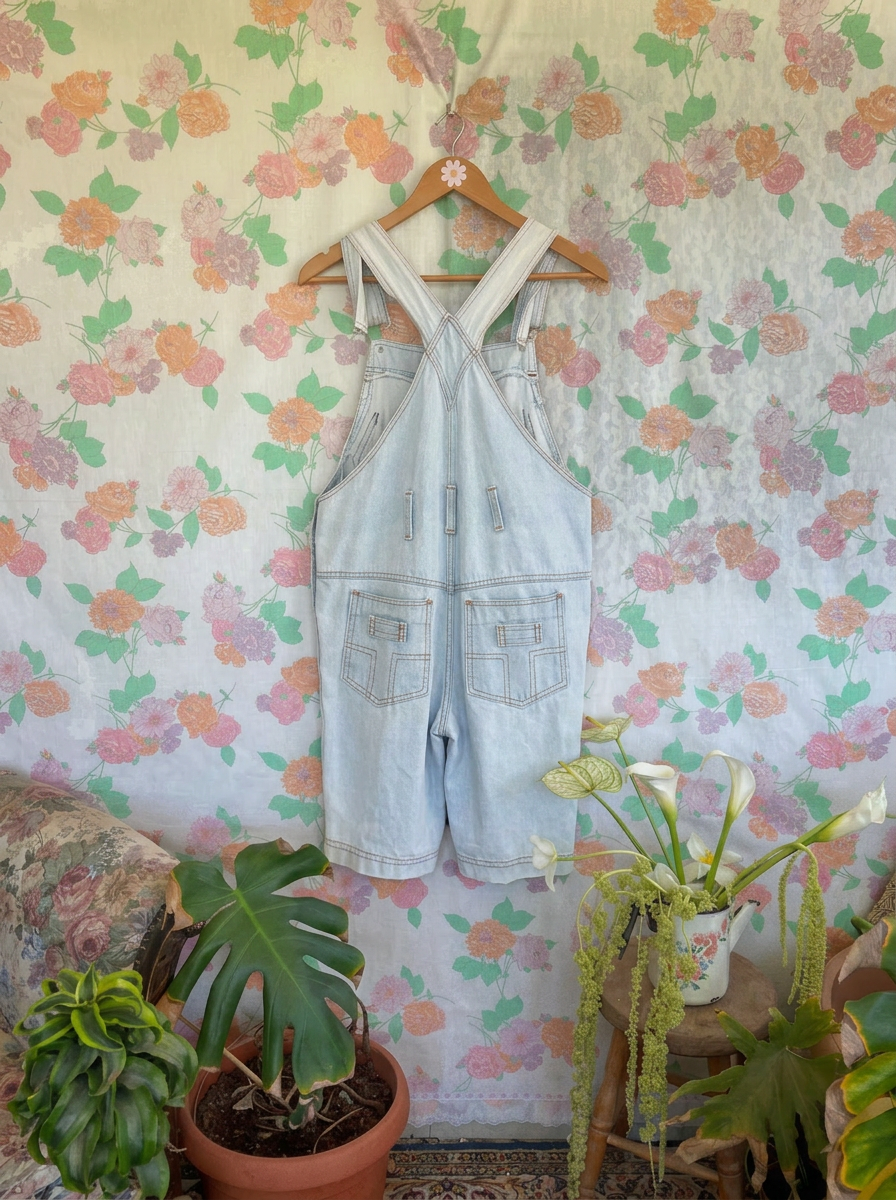 90's Light Denim Jumpsuit