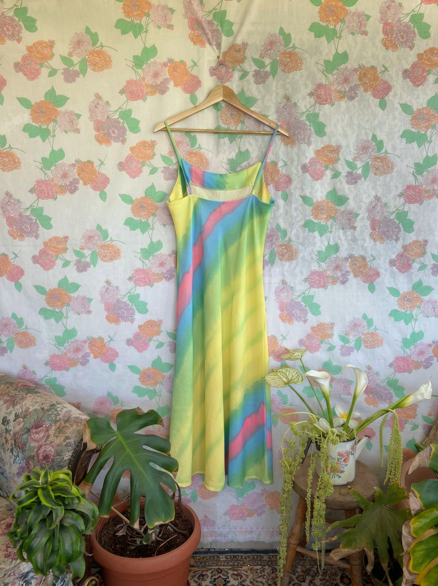 Y2K Rainbow Striped Dress