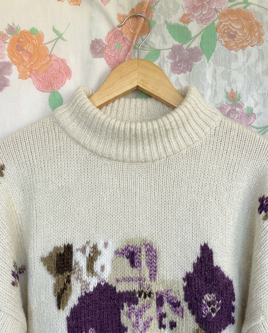 90's Detailed Knit Sweater