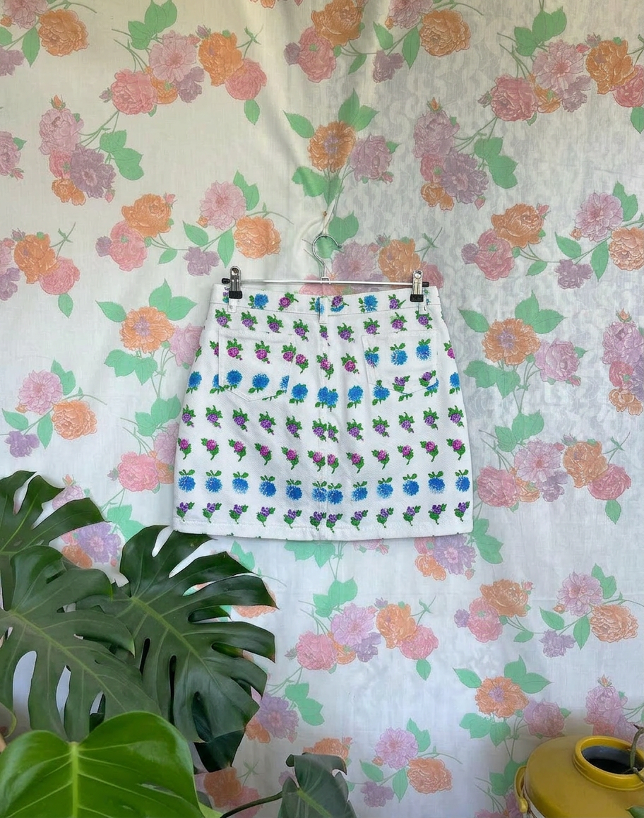 90's Floral Mini Skirt