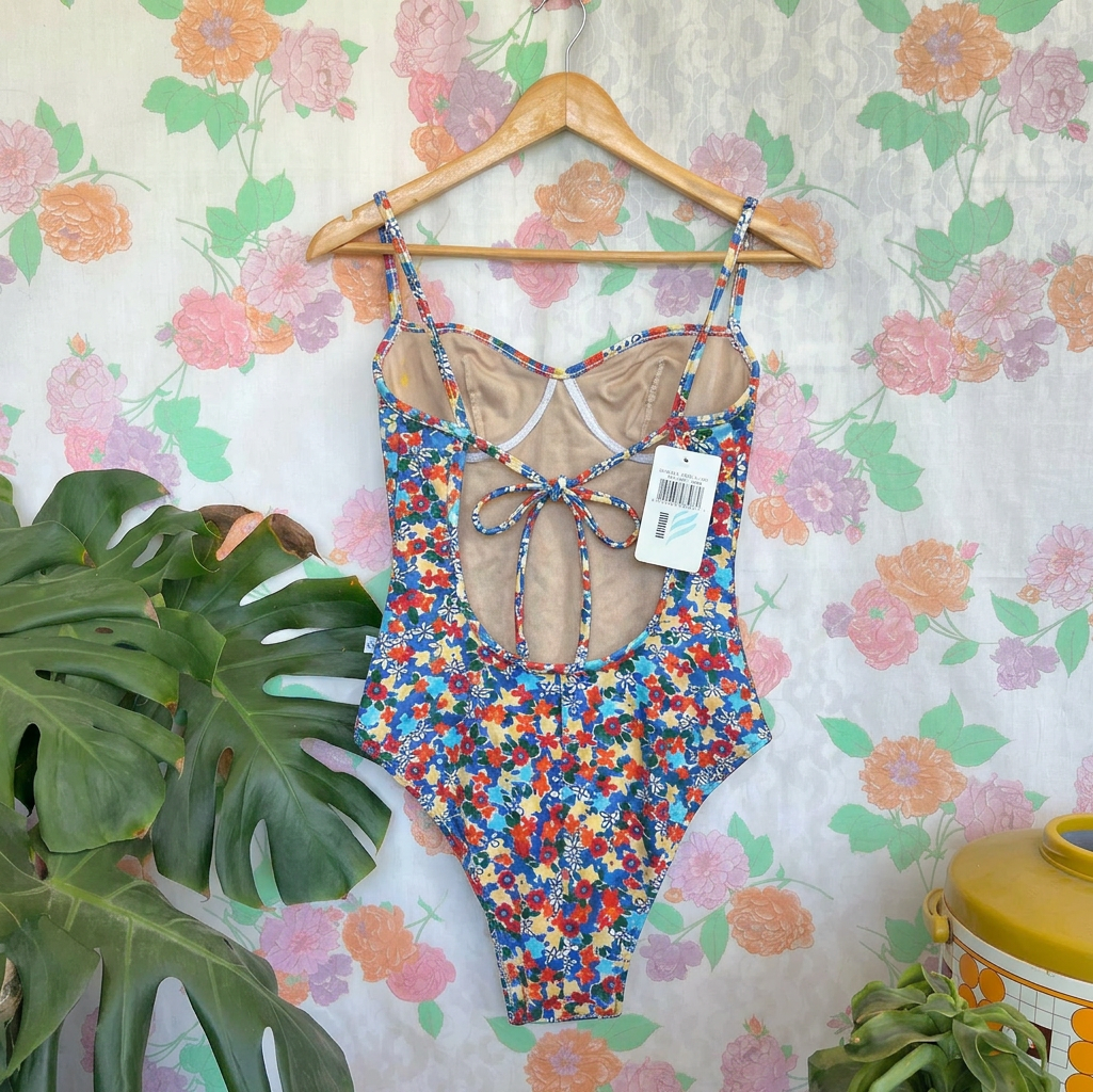 90's Deadstock Acqua Mundi Floral Swimsuit