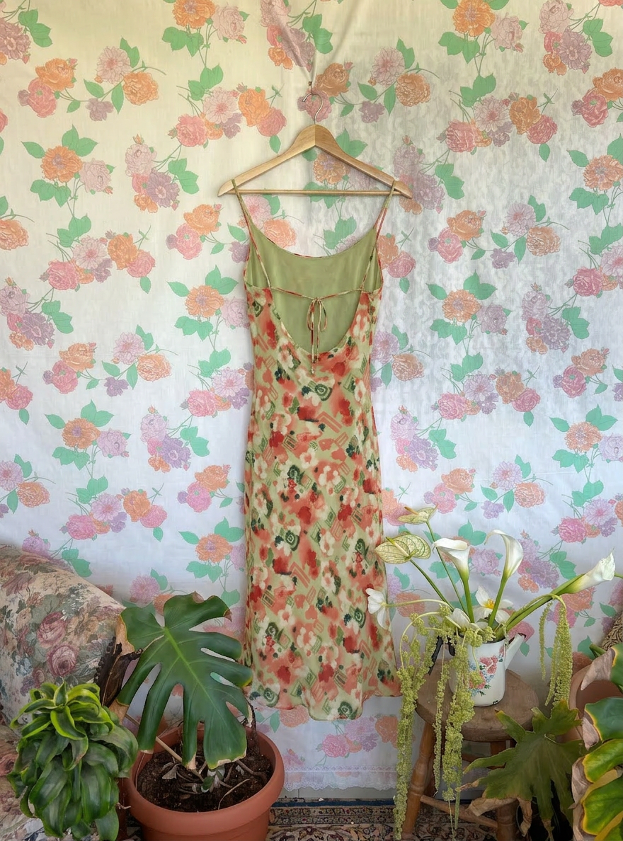 90's Floral Midi Slip Dress