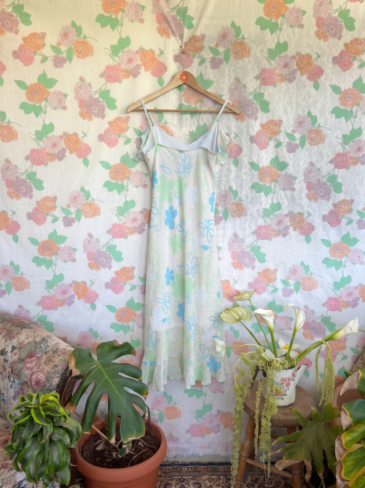 90’s Floral Crepe Dress