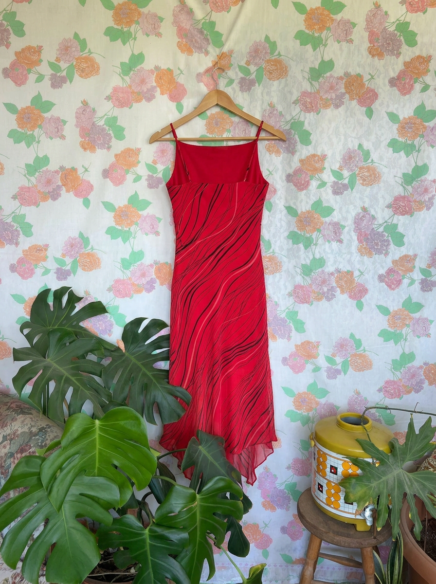 Y2K Red Draped Dress