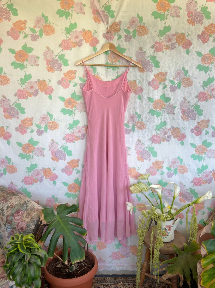2000’s Pink Embroidered Slip Dress