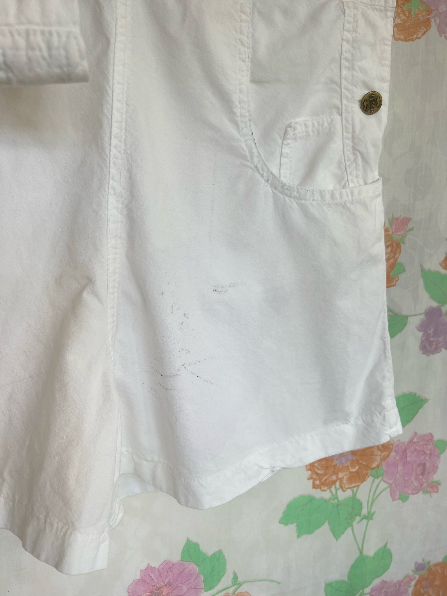 White Short Vintage Jumpsuit