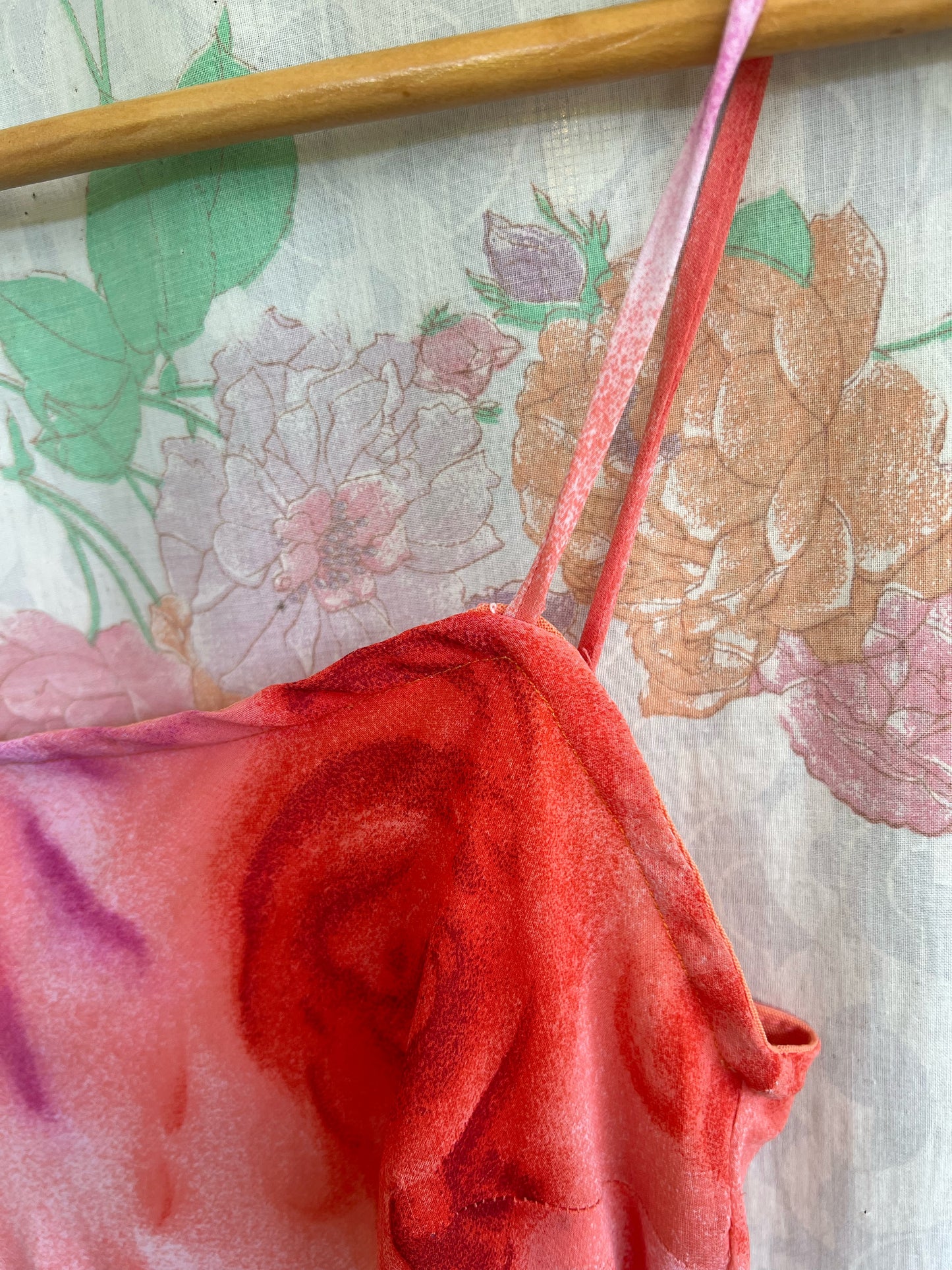 90's Pink Roses Slip Dress
