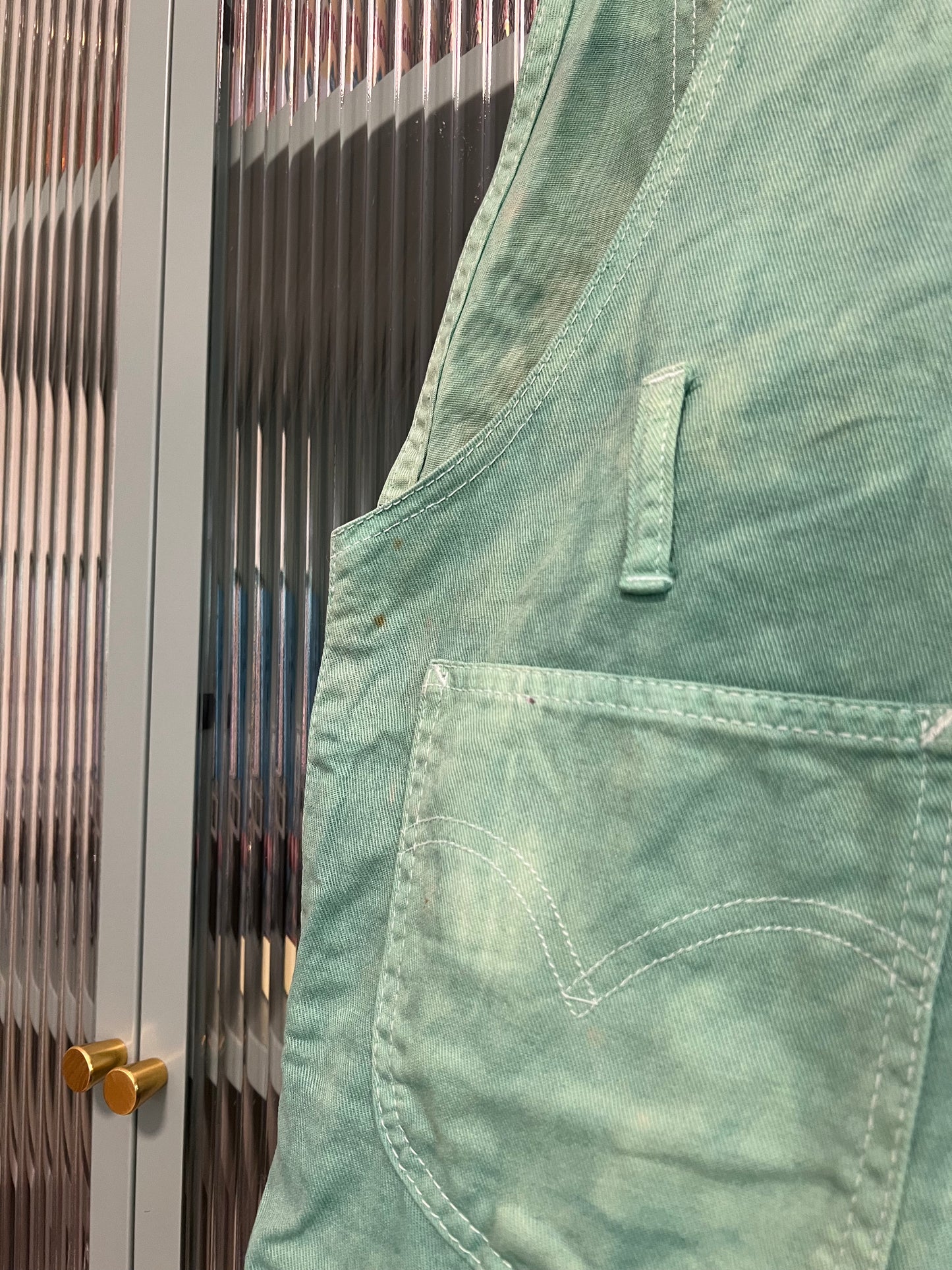 90's Levi's Green Short Overalls