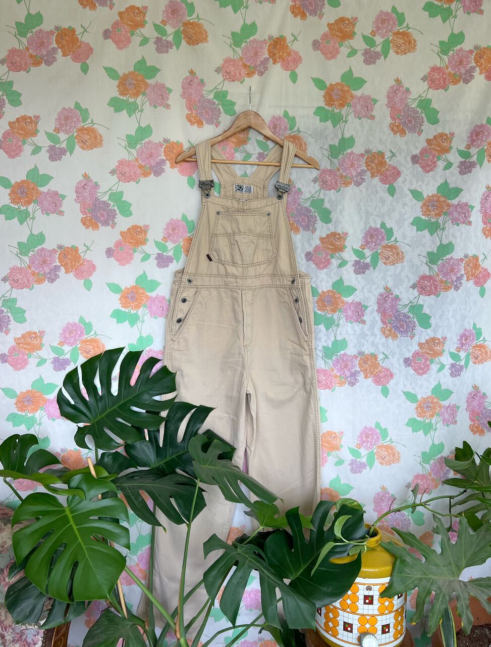 80's Cream Cotton Overall