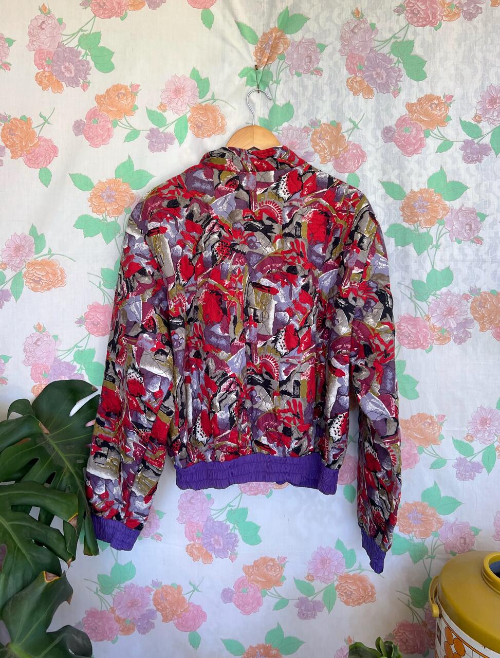 90's Quilted Printed Bomber