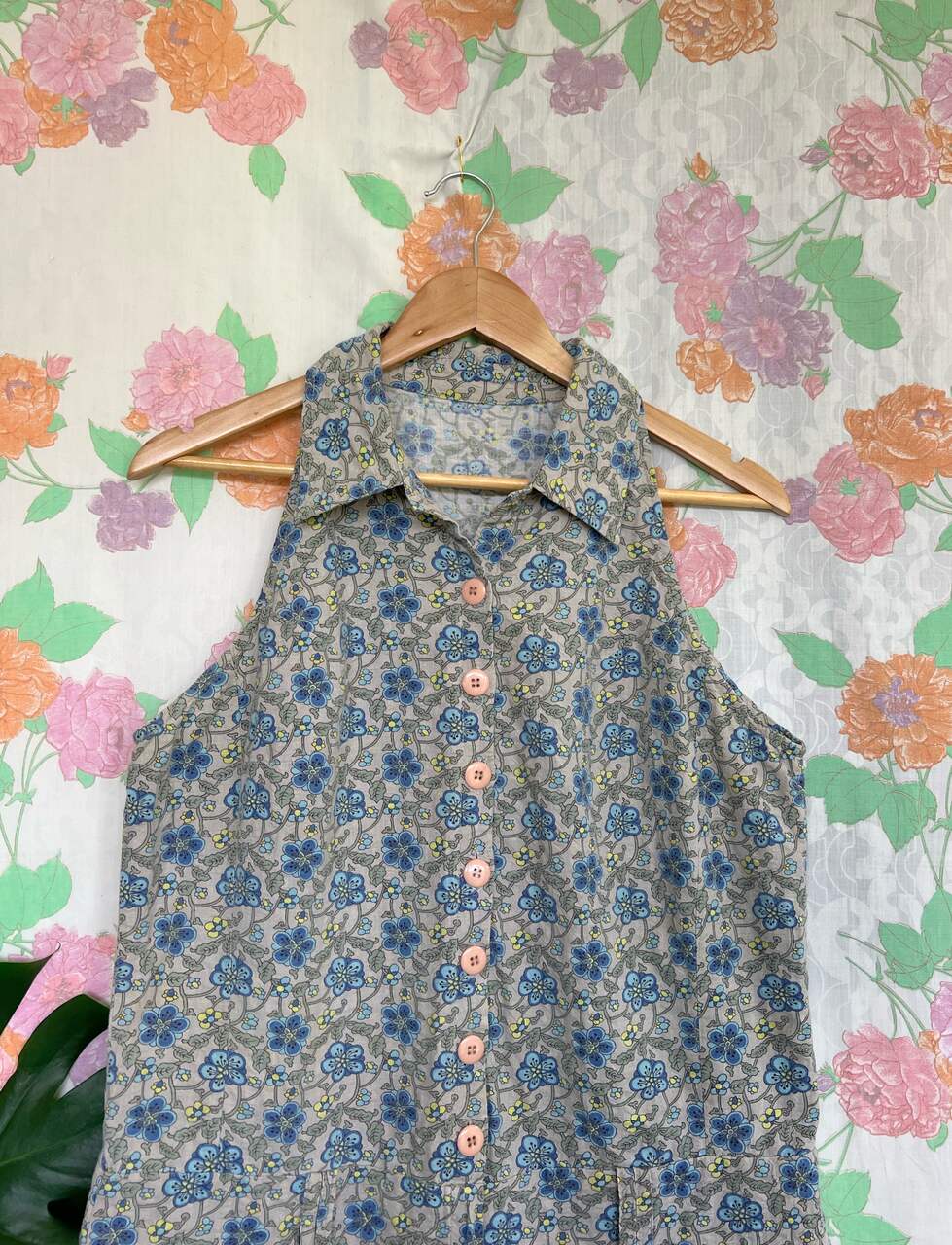 90's Flower Printed Sleeveless Jumpsuit