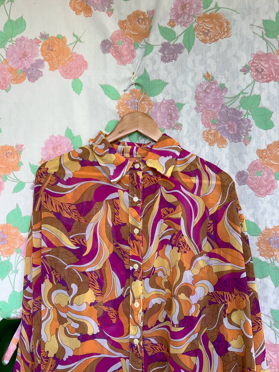 Vintage Long Sleeve Printed Shirt