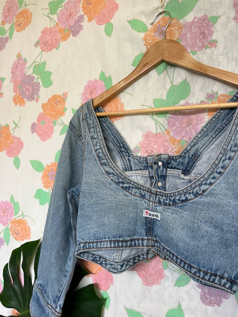 90's Long Sleeve Cropped Denim Shirt