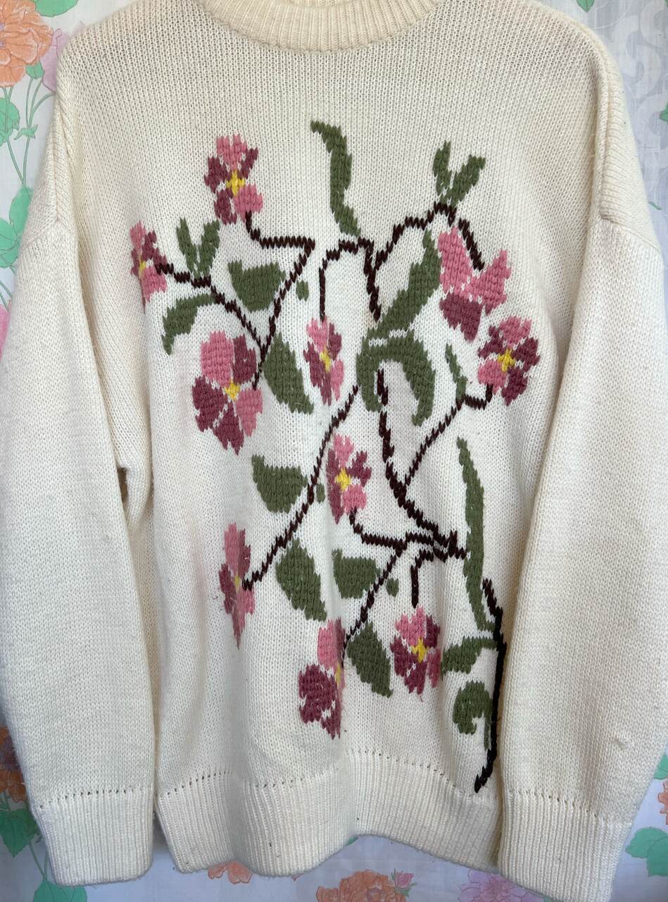90's Blooming Tricot Sweater