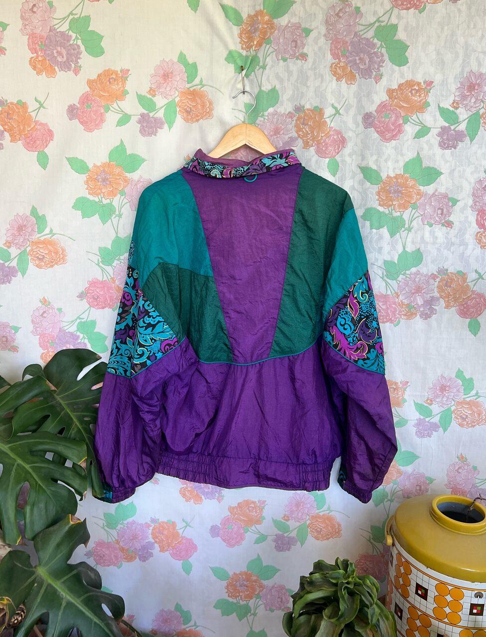 90's Mix of Patterns Purple Windbreaker