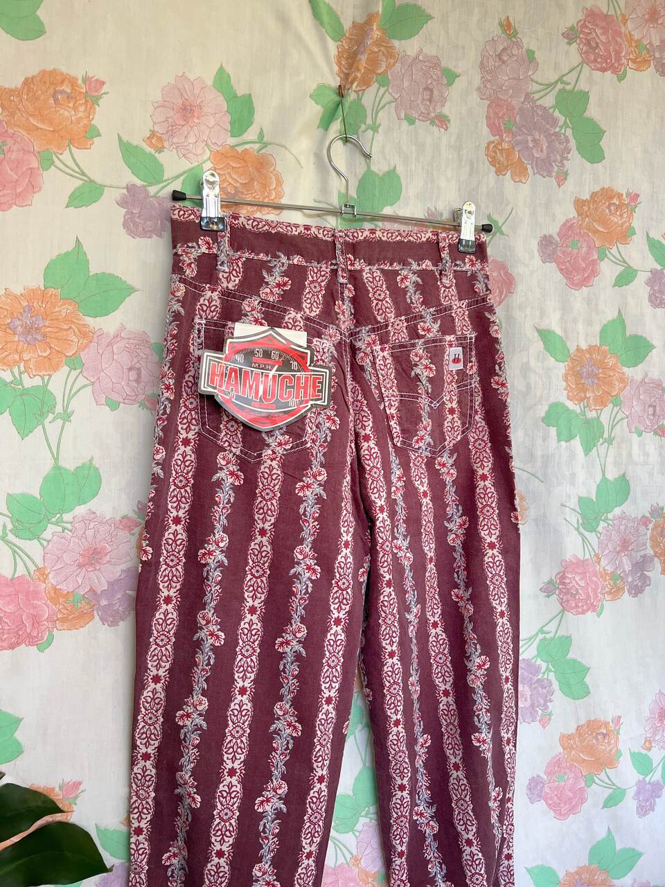 90’s Burgundy Striped Hamuche Pants - with the tag!