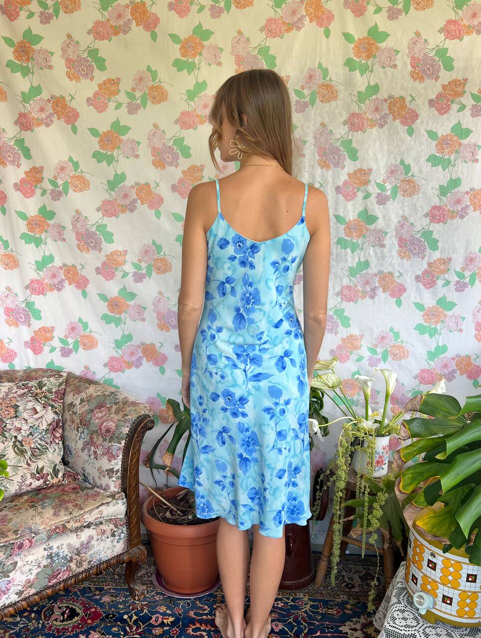 90's Blue Dreamy Slip Dress